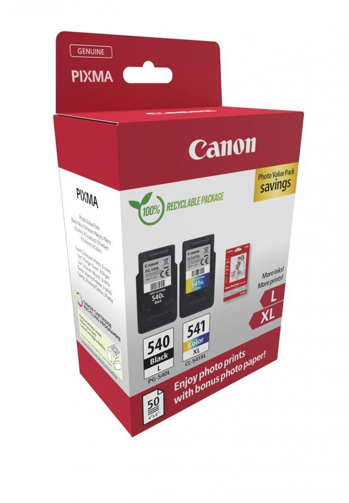 Canon Pg-540 L Cl-541 Xl Γνήσιο Photo Value Pack με 1 Μελάνι InkJet Μαύρο (5224B012)