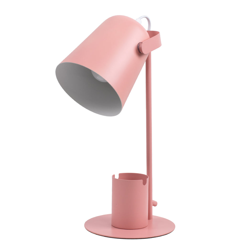 GLOBOSTAR® PENCASE 61565 Μοντέρνο Επιτραπέζιο Φωτιστικό Πορτατίφ με Ντουί 1 x E27 AC 220-240V IP20 - Ροζ - Μ12 x Π15 x Υ38cm