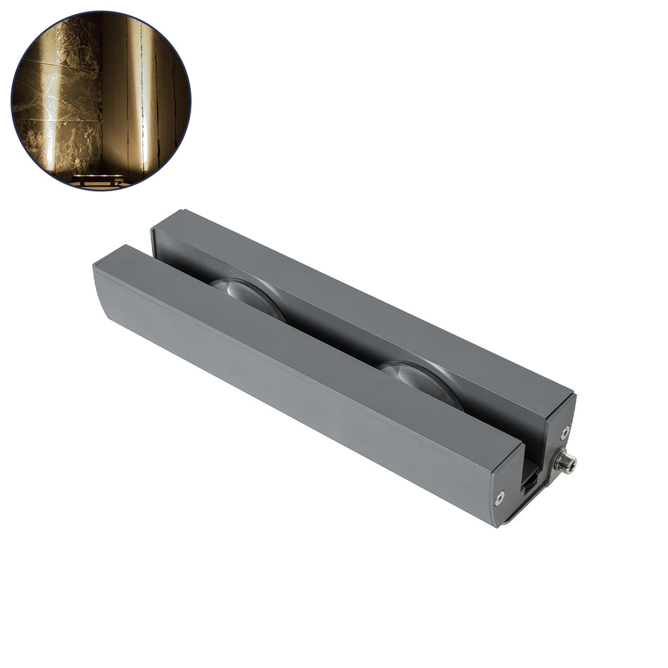 GLOBOSTAR® WINDOWARTE 90720 Φωτιστικό Ανάδειξης Παραθύρων LED 18W 1710lm 8°x180° DC 24V Αδιάβροχο IP67 Φυσικό Λευκό 4500K Dimmable - CREE XPE Chip - Γκρι Ανθρακί - Μ25 x Π7 x Υ4.5cm - 3 Χρόνια Εγγύηση