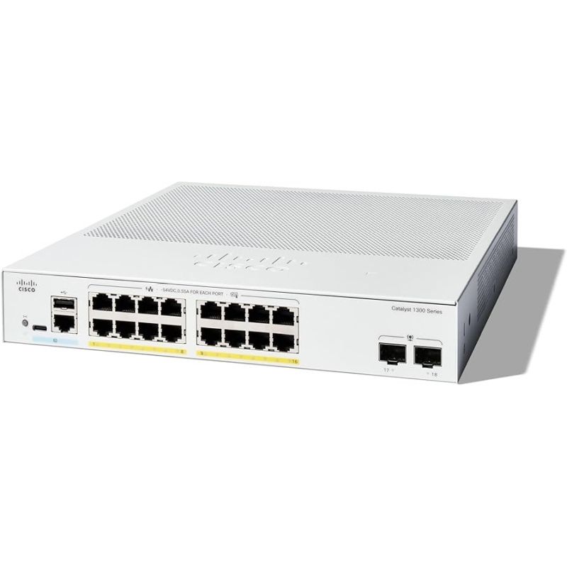 Switch Cisco Catalyst 1300 16-port GE, Full PoE, 2x1G SFP