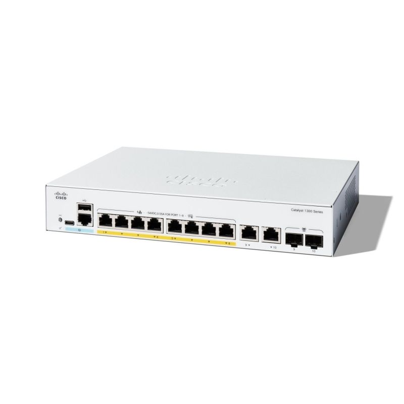 Switch Cisco Catalyst 1300 8-port GE, Full PoE, 2x1G Combo