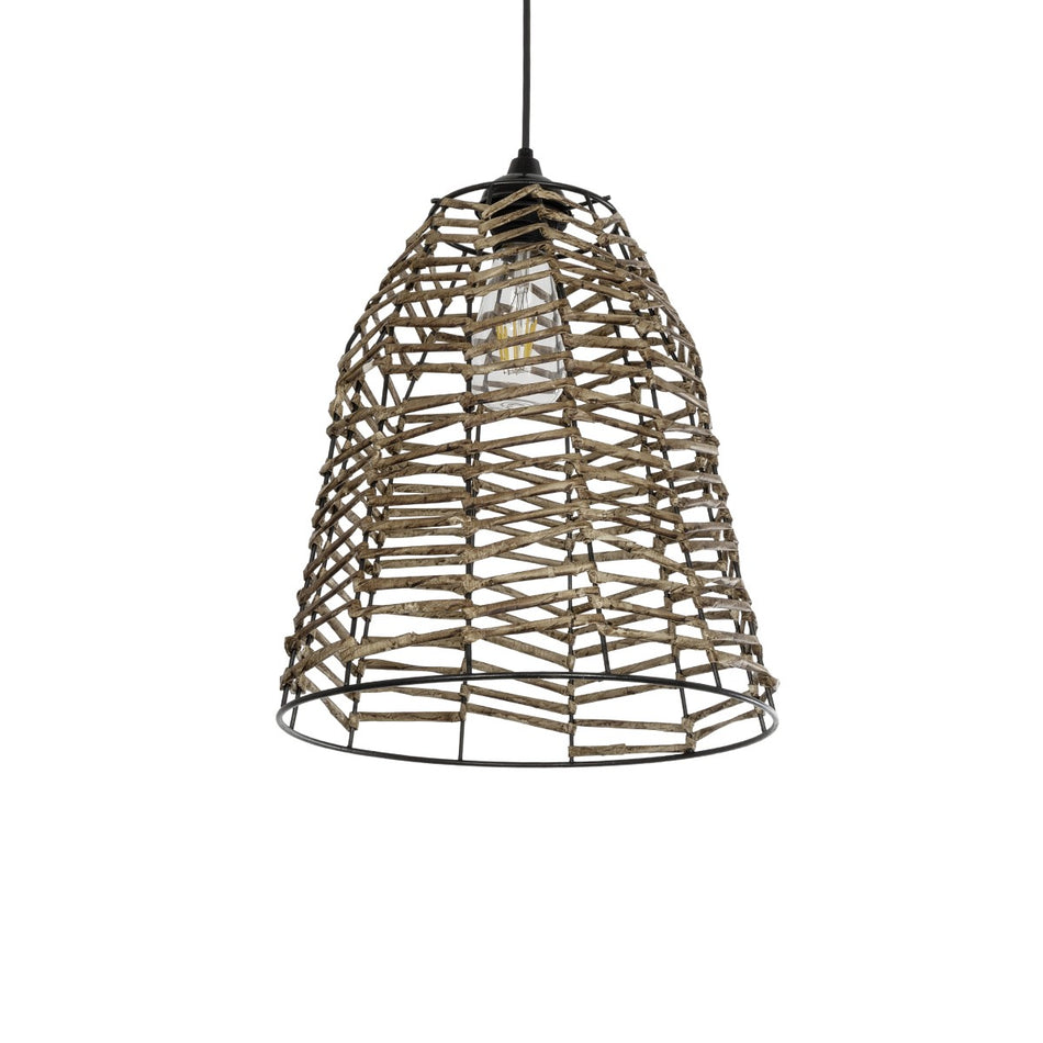 NETZ 205-0026 Suspension Bohème avec Douille 1 x E27 AC 220-240V IP20 - Beige - L30 x P30 x H38cm