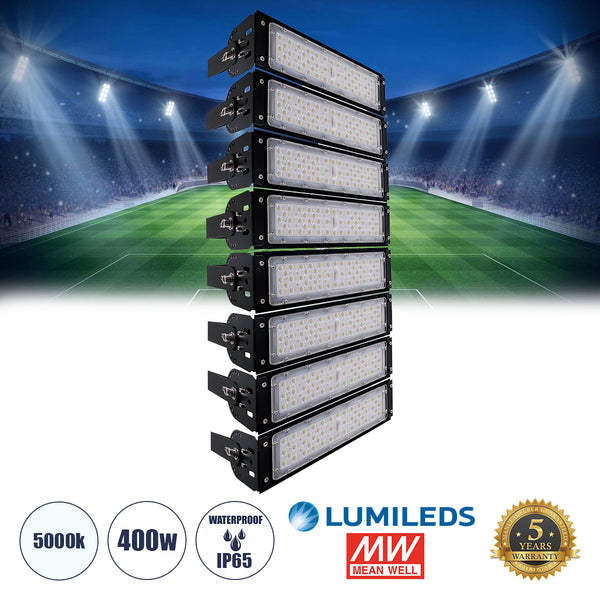 GOLIATH 90100-8 LED Προβολέας Γηπέδου - Φωτιστικό Tunnel 400W 64000LM 75°*135° AC 100-277V IP65 -  Ψυχρό Λευκό 5000K - MeanWell Driver & LumiLEDs Chip - 5 Years Warranty