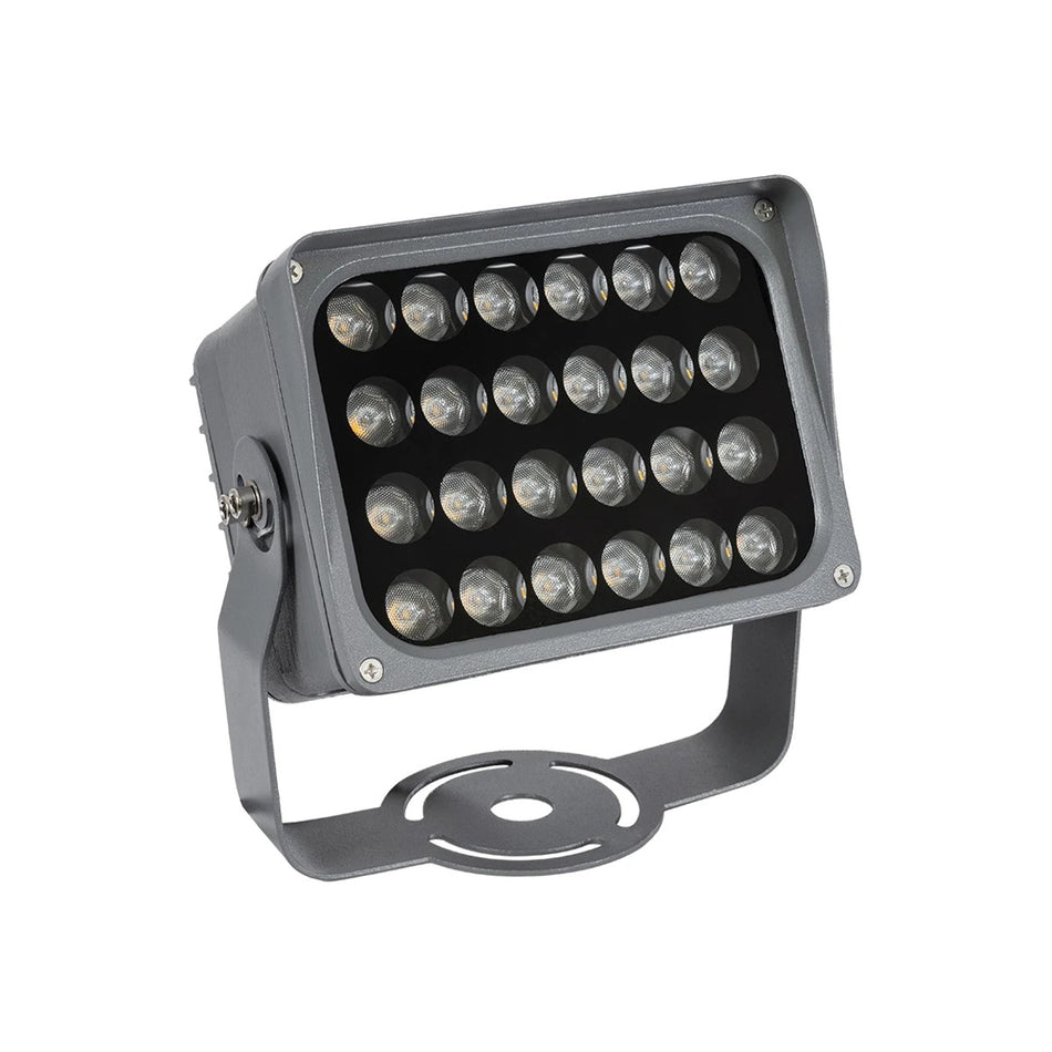 GLOBOSTAR® FLOODXENA 90128 Προβολέας Σποτ Wall Washer LED 24W 2640lm 10° AC 220-240V Αδιάβροχο IP65 Θερμό Λευκό 2700K - Bridgelux SMD Chip - Γκρι Ανθρακί - Μ18 x Π13.5 x Υ18cm - 3 Χρόνια Εγγύηση