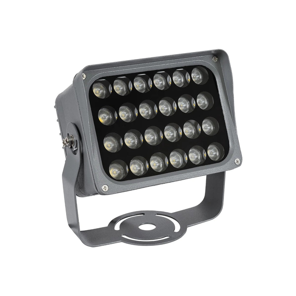 FLOODXENA 90130 Προβολέας Σποτ Wall Washer LED 24W 2880lm 10° AC 220-240V Αδιάβροχο IP65 Ψυχρό Λευκό 6000K - Bridgelux SMD Chip - Γκρι Ανθρακί - Μ18 x Π12 x Υ18cm - 3 Χρόνια Εγγύηση