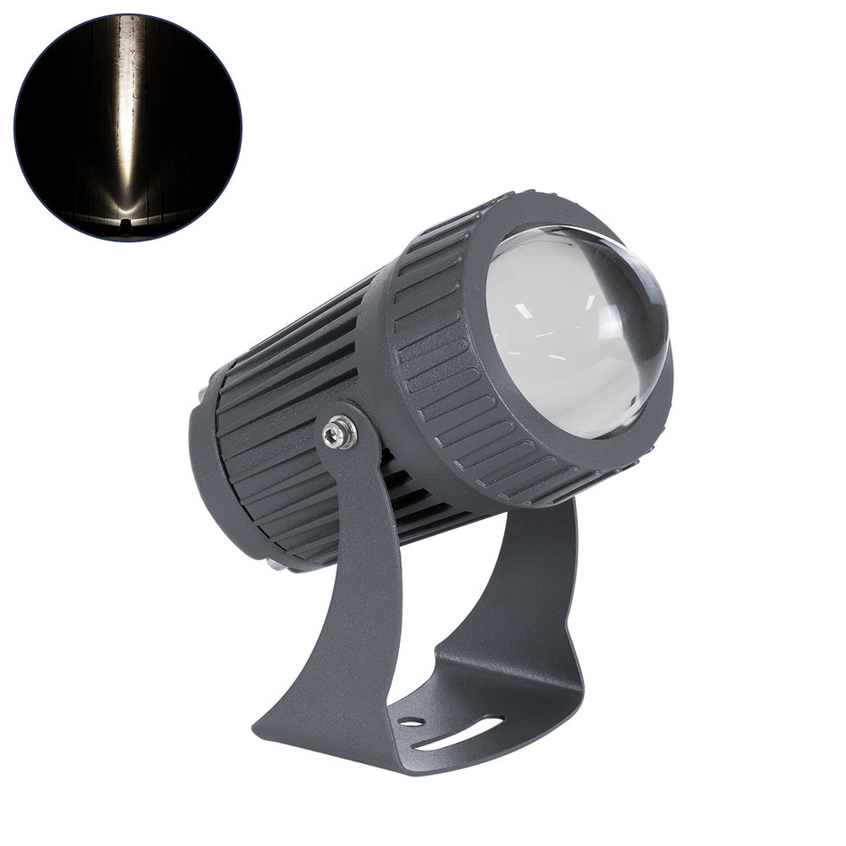 GLOBOSTAR® SPOTFENIA 90134 Αρχιτεκτονικό Σποτ Φωτισμου LED 10W 1150lm 5° DC 24V Αδιάβροχο IP65 Φυσικό Λευκό 4500K Dimmable  - Bridgelux COB Chip - Γκρι Ανθρακί - Μ7 x Π7 x Υ12cm - 3 Χρόνια Εγγύηση