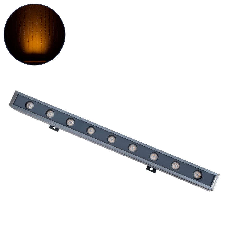 GLOBOSTAR® WASHERNAIA 90171 Μπάρα Φωτισμού Wall Washer LED 9W 945lm 30° DC 24V Αδιάβροχο IP65 Ultra Θερμό Λευκό 2200K Dimmable - Bridgelux SMD Chip - Γκρι Ανθρακί - Μ50 x Π4 x Υ5cm - 3 Χρόνια Εγγύηση