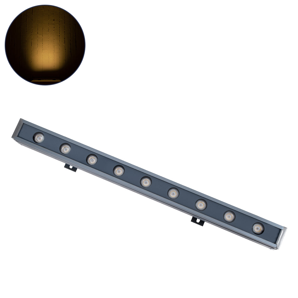 WASHERMARGO 90172 Μπάρα Φωτισμού Wall Washer LED 9W 990lm 30° DC 24V Αδιάβροχο IP65 Θερμό Λευκό 2700Κ Dimmable - Bridgelux SMD Chip - Γκρι Ανθρακί - Μ50 x Π4 x Υ5cm - 3 Χρόνια Εγγύηση