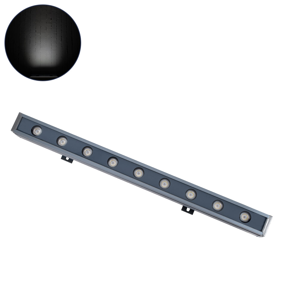 GLOBOSTAR® WASHERNAIA 90174 Μπάρα Φωτισμού Wall Washer LED 9W 1080lm 30° DC 24V Αδιάβροχο IP65 Ψυχρό Λευκό 6000K Dimmable - Bridgelux SMD Chip - Γκρι Ανθρακί - Μ50 x Π4 x Υ5cm - 3 Χρόνια Εγγύηση