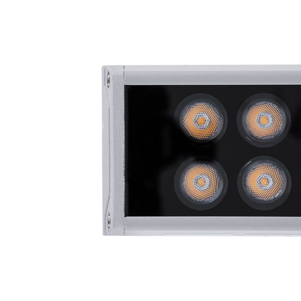 WASHER-GAIA 90215 Μπάρα Φωτισμού Wall Washer LED 144W 12960lm 10° DC 24V Αδιάβροχο IP67 L100 x W7.3 x H4.3cm Θερμό Λευκό 2700K - Ασημί - 3 Years Warranty