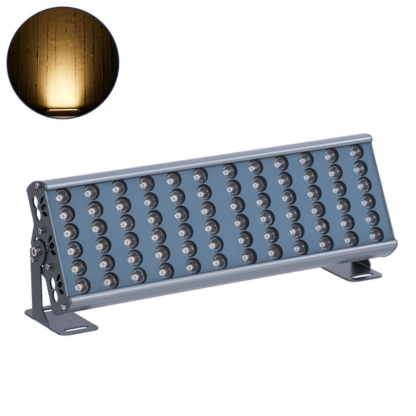 FLOOD-TENA 90221 Προβολέας Wall Washer για Φωτισμό Κτιρίων LED 72W 6480lm 10° DC 24V Αδιάβροχο IP65 L46.5 x W7 x H16.5cm Θερμό Λευκό 2700K - Ασημί - 3 Years Warranty