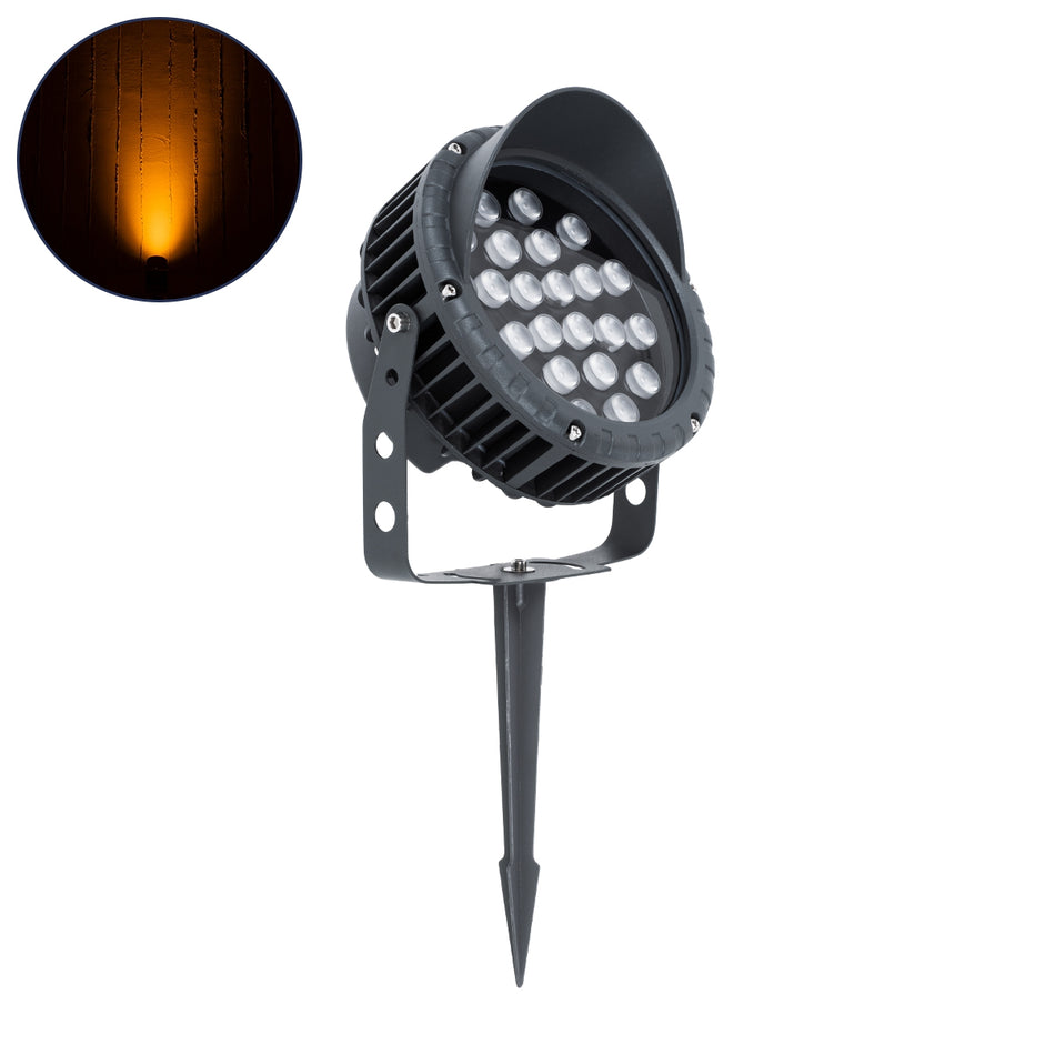 GLOBOSTAR® TREEVINA 90359 Φωτιστικό Σποτ με Αντιθαμβωτική Γρίλια για Φυτά - Δέντρα με Βάση Κήπου / Καρφωτό LED 24W 2040lm 10° DC 24V Αδιάβροχο IP65 Ultra Θερμό Λευκό 2200K Dimmable - Bridgelux SMD Chip - Γκρι Ανθρακί - Μ21.5 x Π18.3 x Υ14cm - 3 Χρόνια ...