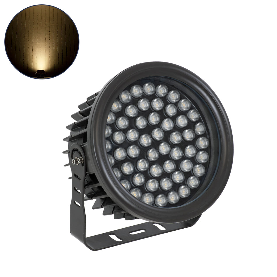 GLOBOSTAR® FLOODNEVA 90398 Προβολέας Σποτ Wall Washer LED 54W 4860lm 30° DC 24V Αδιάβροχο IP65 Θερμό Λευκό 2700K Dimmable - Bridgelux SMD Chip - Μαύρο - Μ24.5 x Π24.5 x Υ14.7cm - 3 Χρόνια Εγγύηση