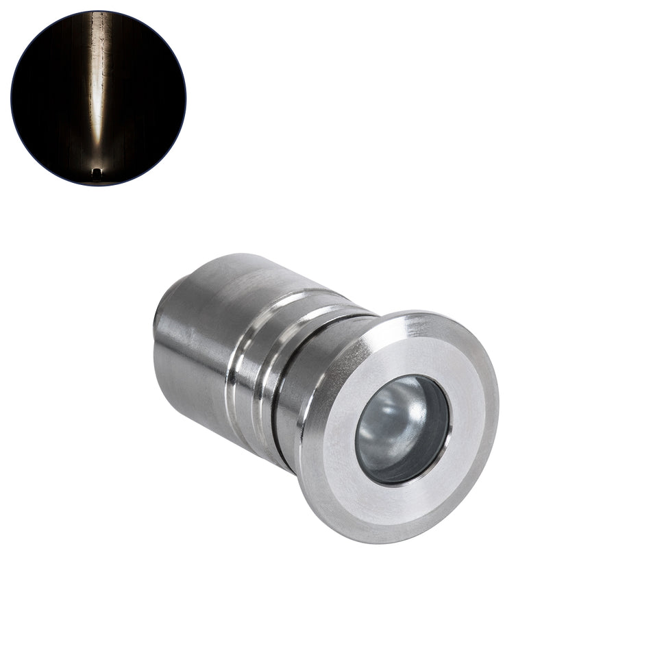 GLOBOSTAR® UNDERWATERDANI 90411 Υποβρύχιο Χωνευτό Σποτ για Σιντριβάνια/Πισίνες LED 1W 95lm 5° DC 24V Αδιάβροχο IP68 Φυσικό Λευκό 4500K Dimmable - Bridgelux SMD Chip - Ανοξείδωτο Ατσάλι 304 - Μ3 x Π3 x Υ5cm / Q2.5cm - 3 Χρόνια Εγγύηση