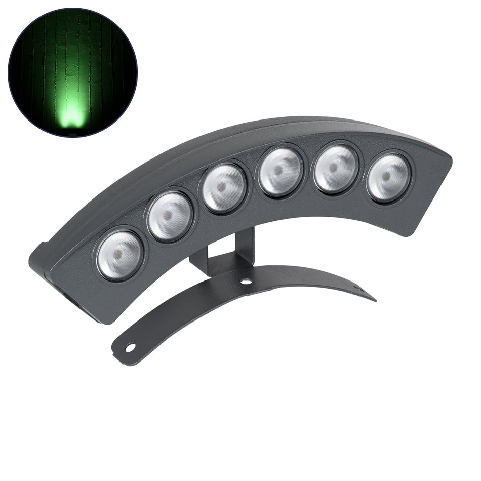 TREEPLANTE 90458 Κυρτή Μπάρα Φωτισμού Wall Washer για Φυτά - Δέντρα LED 6W 510lm 15° DC 24V Αδιάβροχο IP67 Πράσινο Dimmable - Bridgelux SMD Chip - Γκρι Ανθρακί - Μ17.5 x Π4.5 x Υ8cm - 3 Χρόνια Εγγύηση