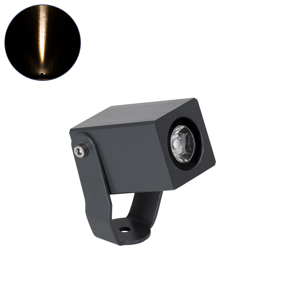 TREEMARO 90472 Φωτιστικό Σποτ για Φυτά - Δέντρα LED 3W 330lm 8° DC 24V Αδιάβροχο IP67 Θερμό Λευκό 2700K Dimmable - Bridgelux SMD Chip - Γκρι Ανθρακί - Μ3.5 x Π6.4 x Υ10cm - 3 Χρόνια Εγγύηση