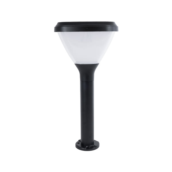 SOLARMIS 90521 LED Solar Bollard Light Κολωνάκι Κήπου Εξωτερικού Χώρου 10W 180lm 120° με Ενσωματωμένο Φωτοβολταϊκό Panel 6V 5W & Επαναφορτιζόμενη Μπαταρία Li-ion 3.2V 6000mAh με Αισθητήρα Ημέρας-Νύχτας - Αδιάβροχο IP65 Φ26 x Υ60cm Ψυχρό Λευκό 6000K - 2...