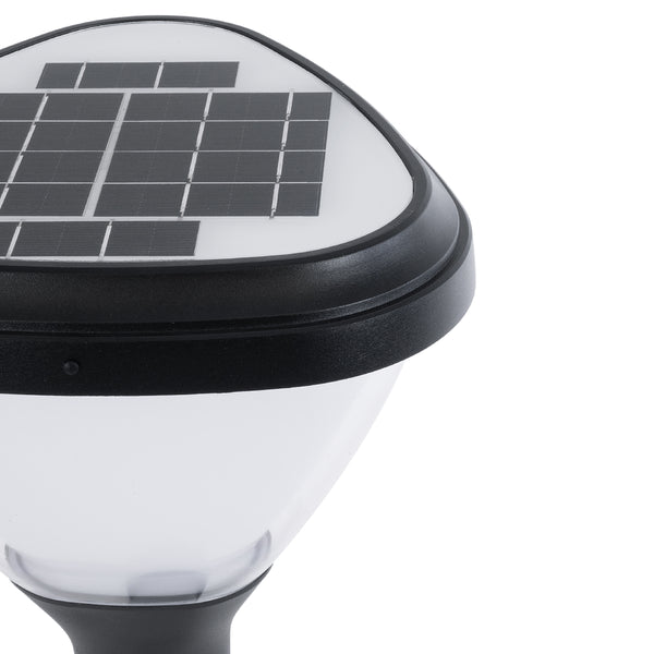 SOLARMIS 90521 LED Solar Bollard Light Κολωνάκι Κήπου Εξωτερικού Χώρου 10W 180lm 120° με Ενσωματωμένο Φωτοβολταϊκό Panel 6V 5W & Επαναφορτιζόμενη Μπαταρία Li-ion 3.2V 6000mAh με Αισθητήρα Ημέρας-Νύχτας - Αδιάβροχο IP65 Φ26 x Υ60cm Ψυχρό Λευκό 6000K - 2...