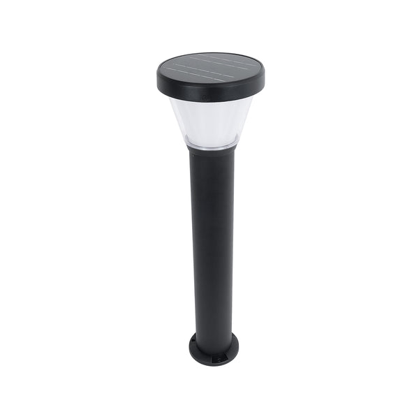 SOLARDIS 90523 LED Solar Bollard Light Κολωνάκι Κήπου Εξωτερικού Χώρου 10W 180lm 120° με Ενσωματωμένο Φωτοβολταϊκό Panel 6V 5W & Επαναφορτιζόμενη Μπαταρία Li-ion 3.2V 6000mAh με Αισθητήρα Ημέρας-Νύχτας - Αδιάβροχο IP65 Φ24 x Υ88cm Ψυχρό Λευκό 6000K - 2...