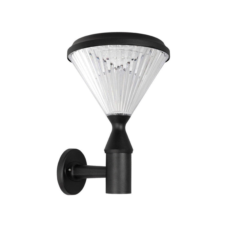 SOLARTIS 90527 Μοντέρνο Φωτιστικό Τοίχου - Απλίκα LED 10W 1000lm 180° με Ενσωματωμένο Φωτοβολταϊκό Panel 6V 5W & Επαναφορτιζόμενη Μπαταρία Li-ion 3.2V 6000mAh με Αισθητήρα Ημέρας-Νύχτας Αδιάβροχο IP65 Ψυχρό Λευκό 6000K - Sanan SMD Chip - Μαύρο - Μ26.5 ...