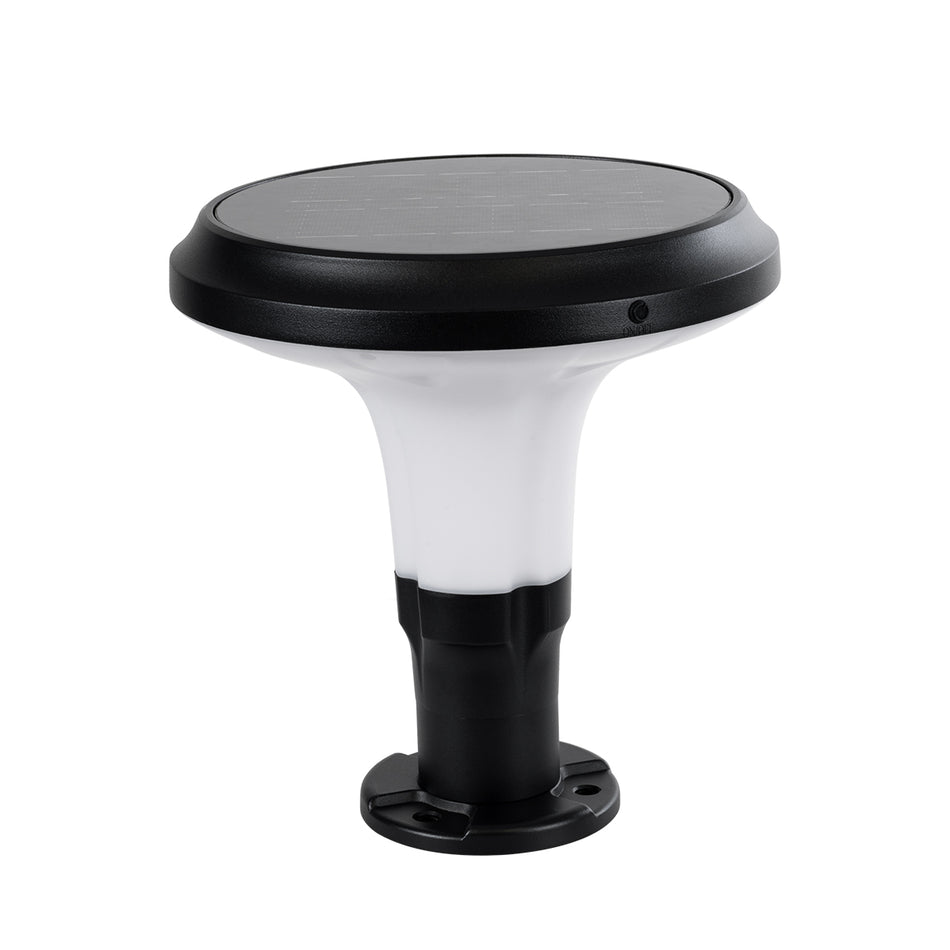 GLOBOSTAR® WHISPER 90535 Φωτιστικό Κολωνάκι Κήπου LED 10W 330lm 120° με Ενσωματωμένο Φωτοβολταϊκό Panel 6V 2W & Επαναφορτιζόμενη Μπαταρία Li-ion 3.2V 1800mAh με Αισθητήρα Ημέρας-Νύχτας Αδιάβροχο IP65 Ψυχρό Λευκό 6000K - Γκρι Ανθρακί - Μ25 x Π25 x Υ28cm...