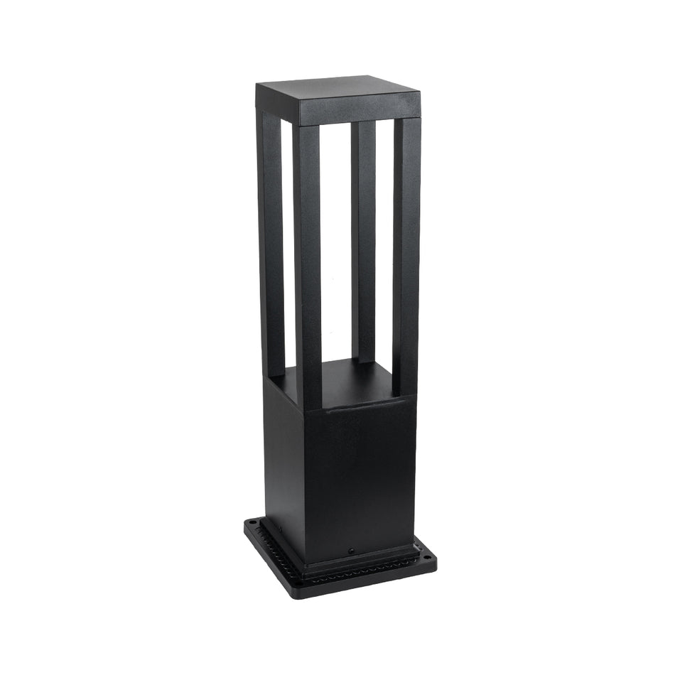 GLOBOSTAR® HONEYBEE 90541 Φωτιστικό Κολωνάκι Κήπου LED 15W 1500lm 120° AC 220-240V Αδιάβροχο IP65 Θερμό Λευκό 2700K - Γκρι Ανθρακί - Μ20 x Π20 x Υ60cm - 3 Χρόνια Εγγύηση