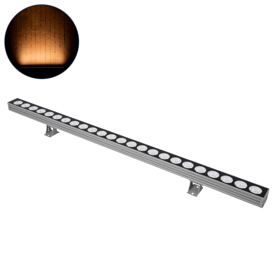 GLOBOSTAR® WASHERJAVIA 90554 Μπάρα Φωτισμού Wall Washer LED 48W 5040lm 5° DC 24V Αδιάβροχο IP67 Ultra Θερμό Λευκό 2200K Dimmable - Bridgelux SMD Chip - Γκρι Ανθρακί - Μ100 x Π5.2 x Υ3.6cm - 3 Χρόνια Εγγύηση