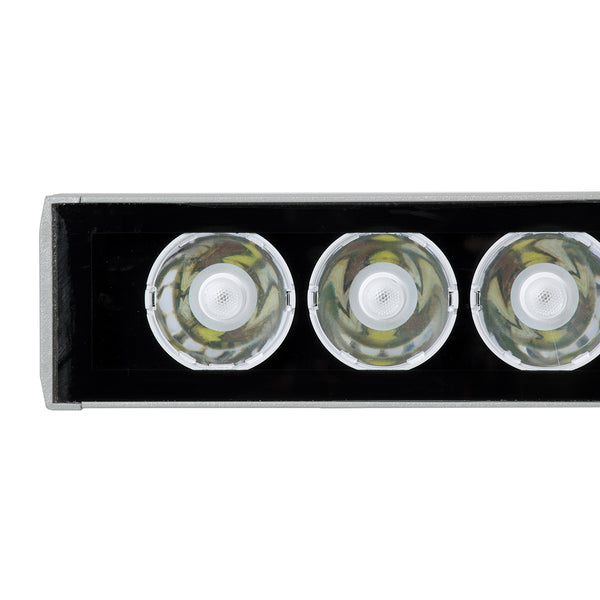 WASHER-JAVIA 90557 Μπάρα Φωτισμού Wall Washer LED 48W 3840lm 5° DC 24V Αδιάβροχο IP67 Μ100 x Π5.2 x Υ3.6cm (Υ8.5 με Βάση) Πολύχρωμο RGBW DMX512 - Γκρι Ανθρακί - 3 Χρόνια Εγγύηση