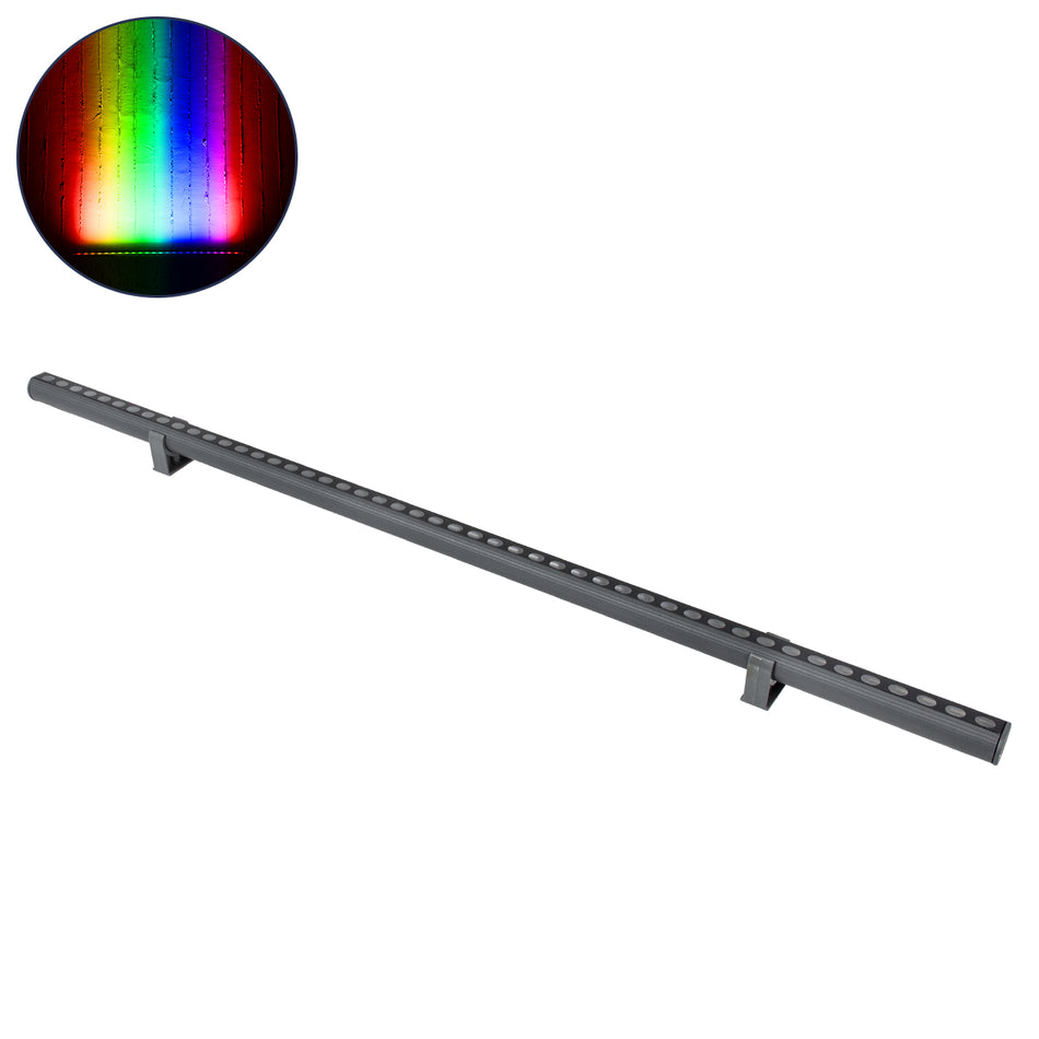 GLOBOSTAR® WASHERSTELLAR 90577 Μπάρα Φωτισμού Wall Washer LED 12W 1020lm 30° DC 24V Αδιάβροχο IP67 Πολύχρωμο RGBW Dimmable DMX512 - Bridgelux SMD Chip - Γκρι Ανθρακί - Μ100 x Π3.2 x Υ3cm - 3 Χρόνια Εγγύηση