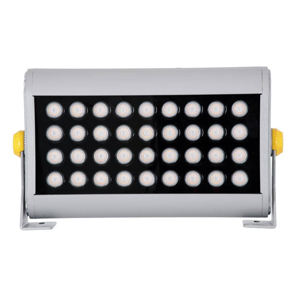 FLOOD-HENA 90445 Προβολέας Wall Washer για Φωτισμό Κτιρίων LED 36W 3060lm 30° AC 220-240V Αδιάβροχο IP67 Μ30 x Π6 x Υ17cm Αρχιτεκτονικό Πορτοκαλί 2200K - Ασημί - 3 Years Warranty