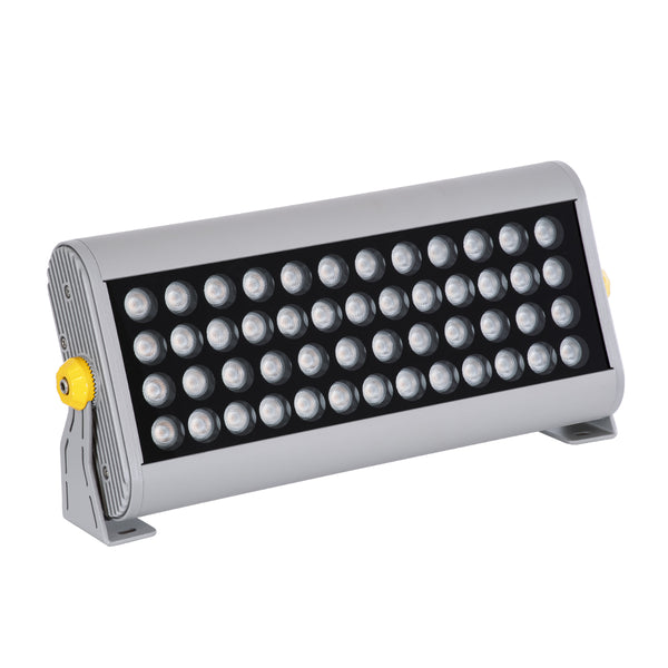 FLOOD-HENA 90446 Προβολέας Wall Washer για Φωτισμό Κτιρίων LED 48W 4080lm 30° AC 220-240V Αδιάβροχο IP67 Μ39 x Π6 x Υ17cm Αρχιτεκτονικό Πορτοκαλί 2200K - Ασημί - 3 Years Warranty