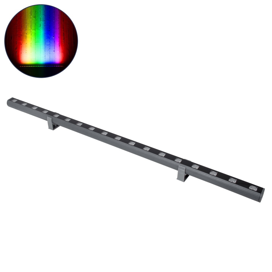 GLOBOSTAR® WASHERPANDA 90585 Μπάρα Φωτισμού Wall Washer LED 36W 3060lm 15° DC 24V Αδιάβροχο IP67 Πολύχρωμο RGBW Dimmable DMX512 - Bridgelux SMD Chip - Γκρι Ανθρακί - Μ100 x Π4 x Υ3.5cm - 3 Χρόνια Εγγύηση