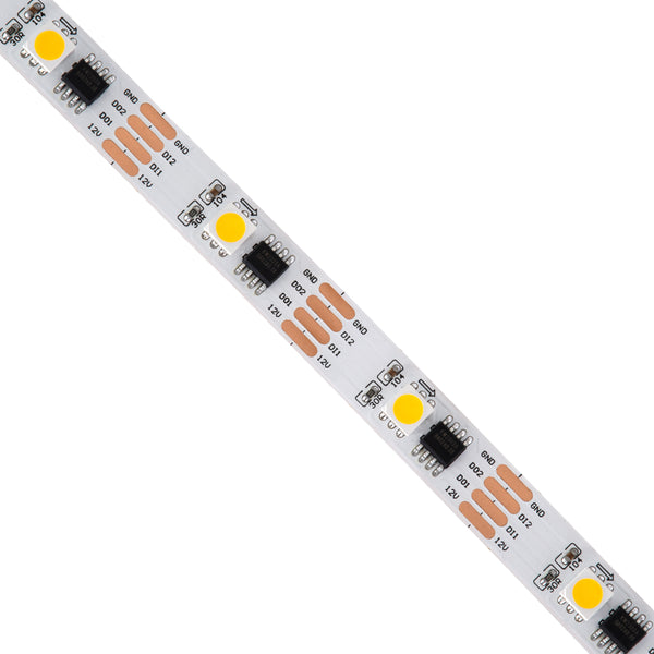 Bandă SMD LED digitală 5050 9W/M 30LED/M 30PIXEL/M SPI/TTL Protocol IC TM1908 810lm/m 120 ° DC 12V IP20 - 5 ani Garanție