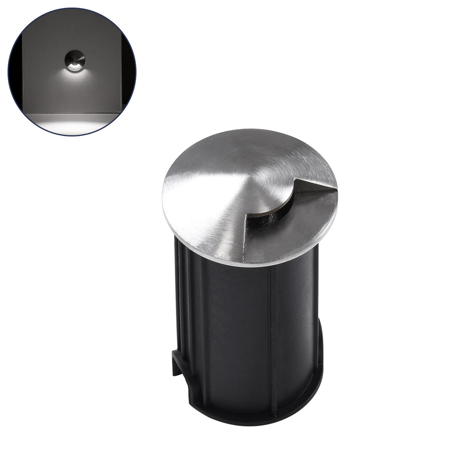 GLOBOSTAR® UNDERGROUNDRENA 90661 Φωτιστικό Σκαλοπατιού / Διαδρόμου LED 1W 115lm 30° DC 24V Αδιάβροχο IP68 Φυσικό Λευκό 4500K Dimmable - Bridgelux SMD Chip - Ανοξείδωτο Ατσάλι 304 / Μ5 x Π5 x Υ9cm - Q4.2cm - 3 Χρόνια Εγγύηση