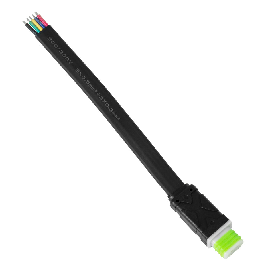 GLOBOSTAR® WWCONNECTOR 90710 5 Pin Σύνδεσμος Τροφοδοσίας για Wall Washers & Προβολείς με Είσοδο 5 x 0.25mm2 & Έξοδο 1 x Αρσενικό Βύσμα Αδιάβροχο IP65 - Μαύρο - Μ16 x Π1.5 x Υ1.2cm