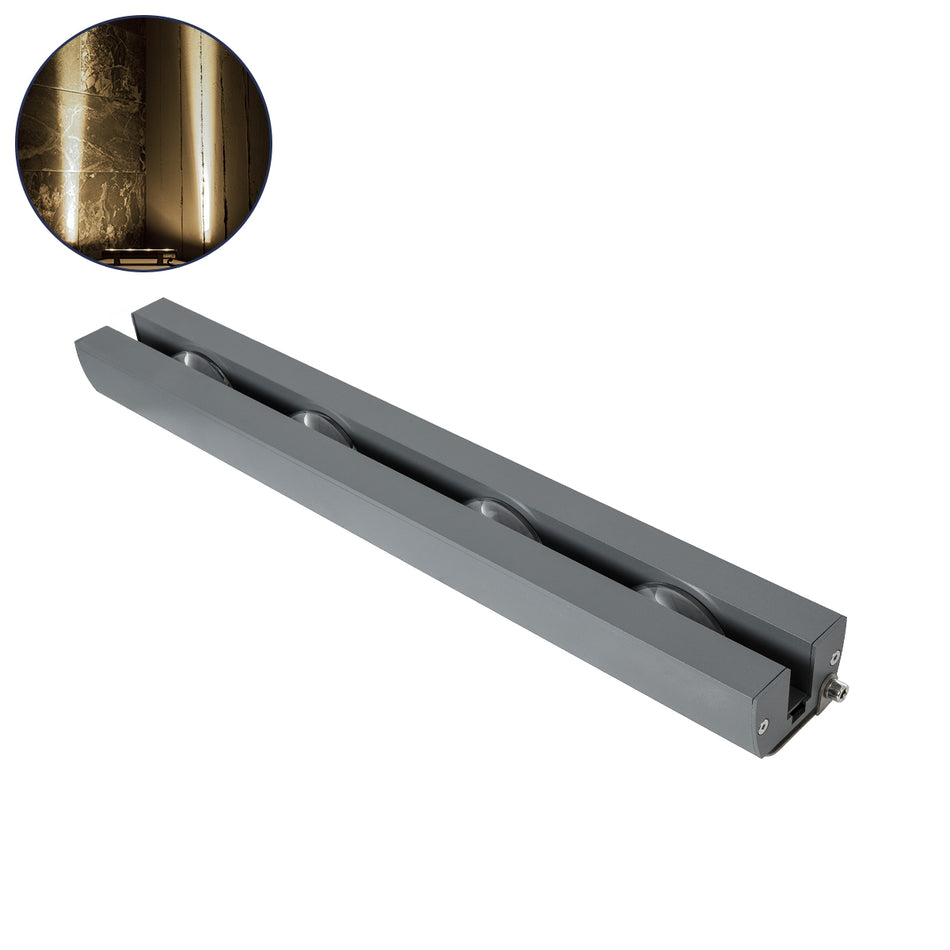 GLOBOSTAR® WINDOWARTE 90724 Φωτιστικό Ανάδειξης Παραθύρων LED 36W 3420lm 8°x180° DC 24V Αδιάβροχο IP67 Φυσικό Λευκό 4500K Dimmable - CREE XPE Chip - Γκρι Ανθρακί - Μ50 x Π7 x Υ4.5cm - 3 Χρόνια Εγγύηση