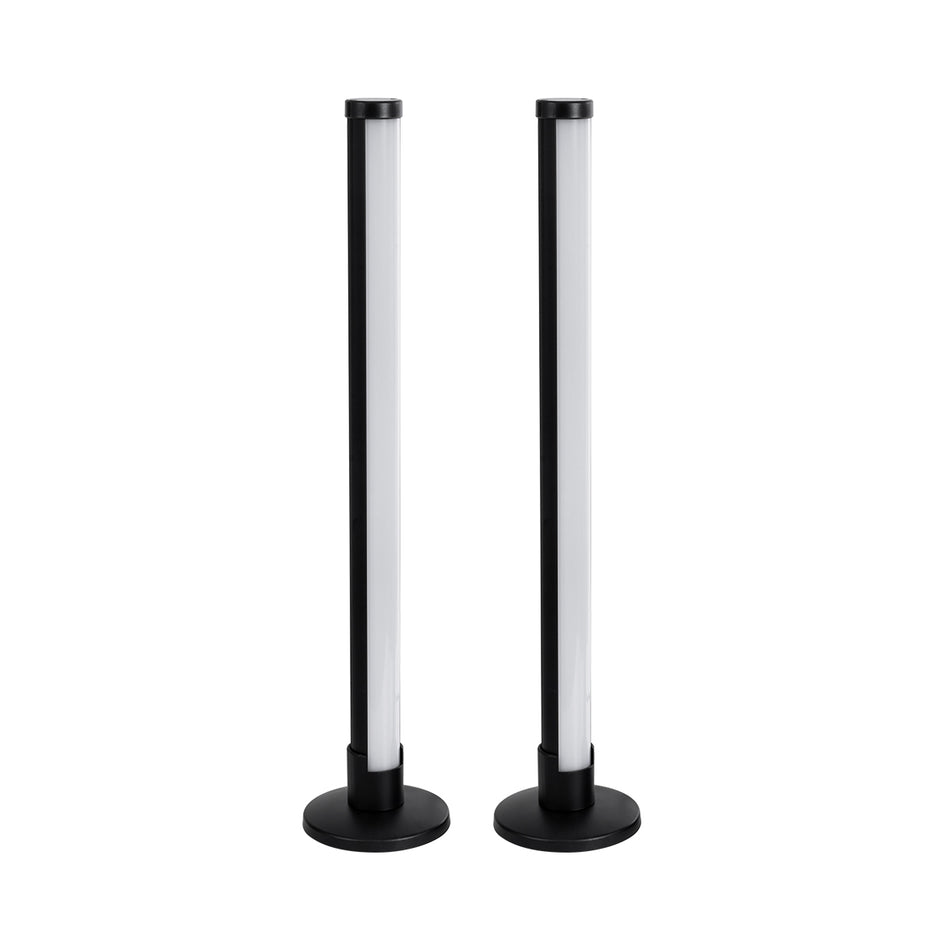 GLOBOSTAR® DIGICOLUMN 90760 Μοντέρνο Επιτραπέζιο Φωτιστικό LED 16W 1280lm 180° DC 5V IP20 RGB Dimmable - Lumileds SMD Chip - Μαύρο - Μ3 x Π3 x Υ45cm - Σετ 2 Τεμαχίων - 2 Χρόνια Εγγύηση