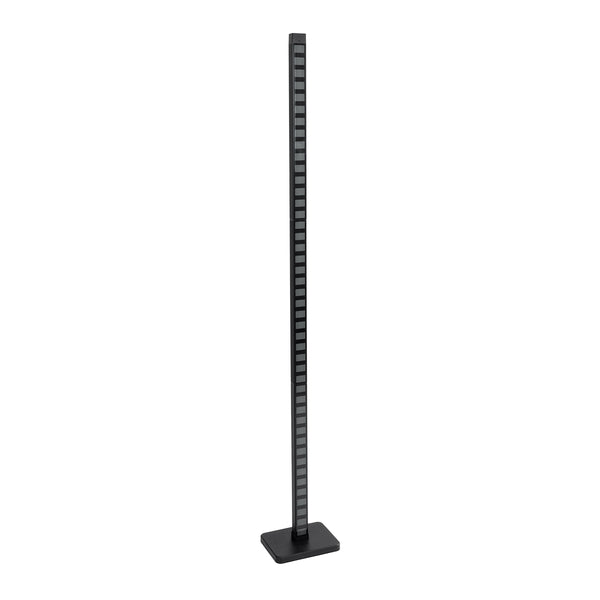 DIGICOLUMN 90762 Moderne Büro-Stehleuchte, digitaler Pixel-Rhythmus, Musikbar, LED, 12 W, 960 lm, 90° DC, 5 V, mit USB 2.0, IP20 – Beleuchtung per Fernbedienung schalten – mehrfarbiges RGB – dimmbar – Schwarz – M3,4 x B2,5 x H122 cm – 2 Jahre Garantie