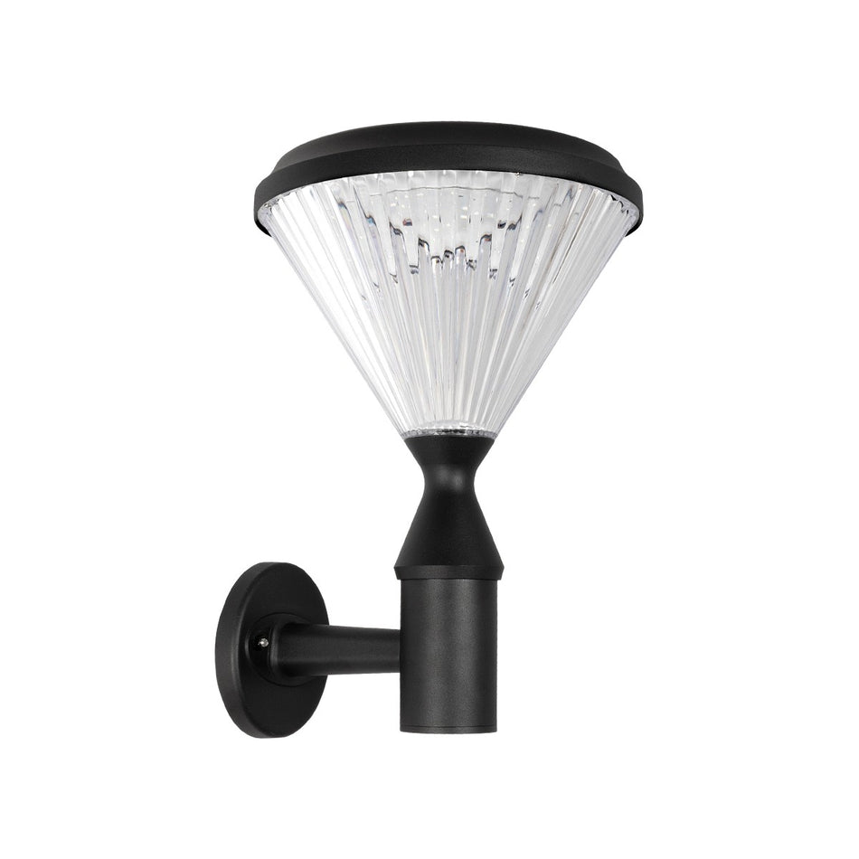 SOLARTIS 90527 Μοντέρνο Φωτιστικό Τοίχου - Απλίκα LED 10W 1000lm 180° με Ενσωματωμένο Φωτοβολταϊκό Panel 6V 5W & Επαναφορτιζόμενη Μπαταρία Li-ion 3.2V 6000mAh με Αισθητήρα Ημέρας-Νύχτας Αδιάβροχο IP65 Ψυχρό Λευκό 6000K - Sanan SMD Chip - Μαύρο - Μ26.5 ...