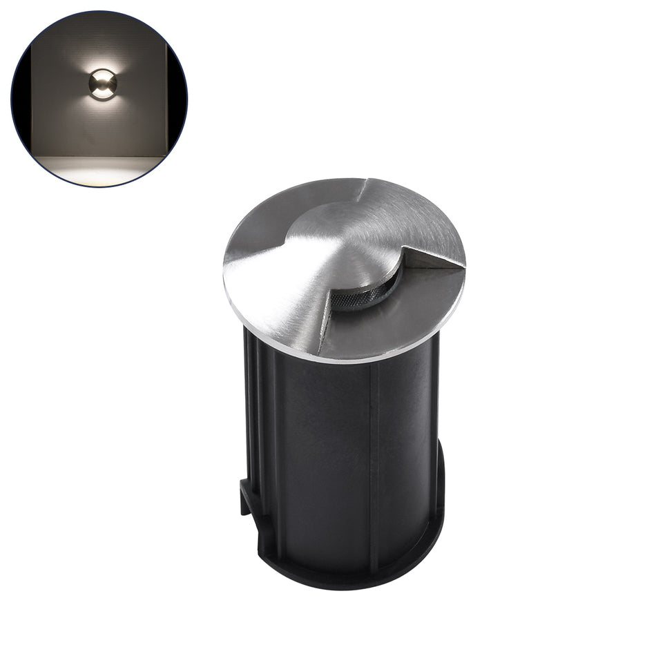 GLOBOSTAR® UNDERGROUNDRENA 90663 Φωτιστικό Σκαλοπατιού / Διαδρόμου LED 1W 115lm 30° DC 24V Αδιάβροχο IP68 Φυσικό Λευκό 4500K Dimmable - Bridgelux SMD Chip - Ανοξείδωτο Ατσάλι 304 - Μ5 x Π5 x Υ9cm / Q4.2cm - 3 Χρόνια Εγγύηση