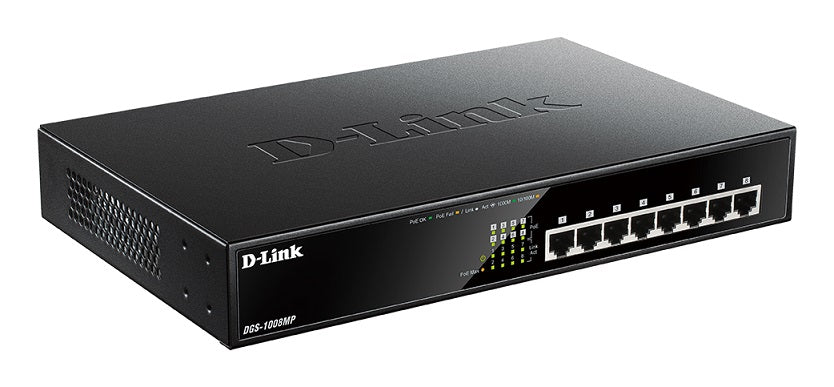 D-LINK DGS-1008MP 8-Port 10/100/1000Mbps mit 8 PoE-Ports