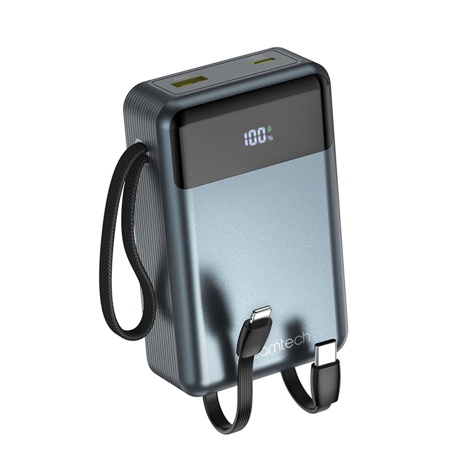 LAMTECH PD45W POWERBANK 20000MAH AVEC CÂBLES INTÉGRÉS TYPE-C ET LIGHTNING QC3.0