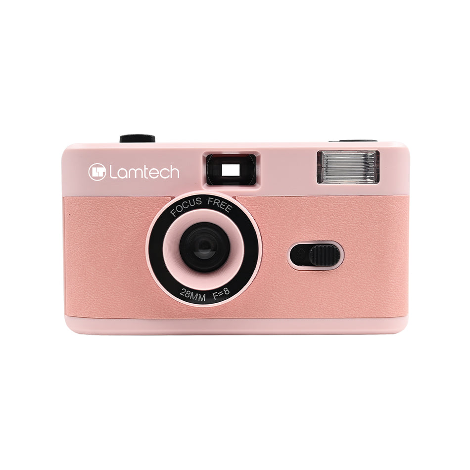 LAMTECH APPAREIL PHOTO ARGENTIQUE RÉUTILISABLE 35MM AVEC FLASH ROSE