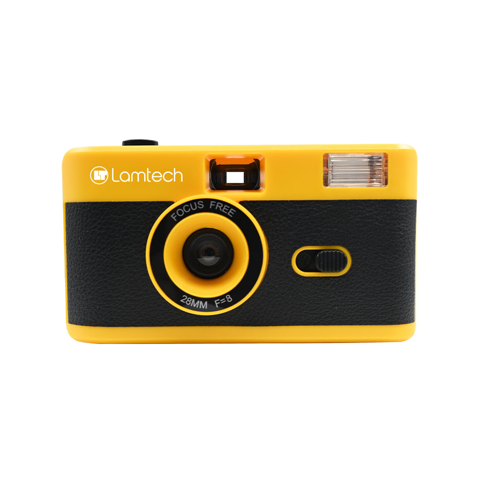 LAMTECH APPAREIL PHOTO ARGENTIQUE RÉUTILISABLE 35MM AVEC FLASH JAUNE