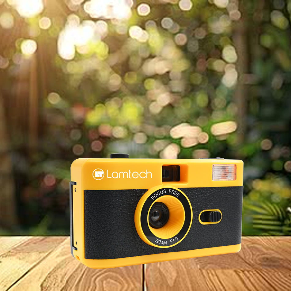 LAMTECH APPAREIL PHOTO ARGENTIQUE RÉUTILISABLE 35MM AVEC FLASH JAUNE