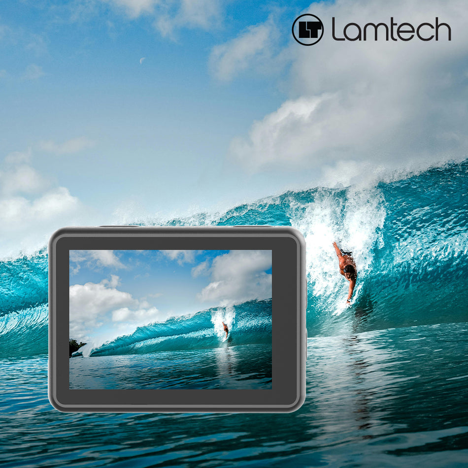 CAMÉRA D'ACTION WIFI À DOUBLE ÉCRAN LAMTECH 8K EIS AVEC TÉLÉCOMMANDE NOIRE