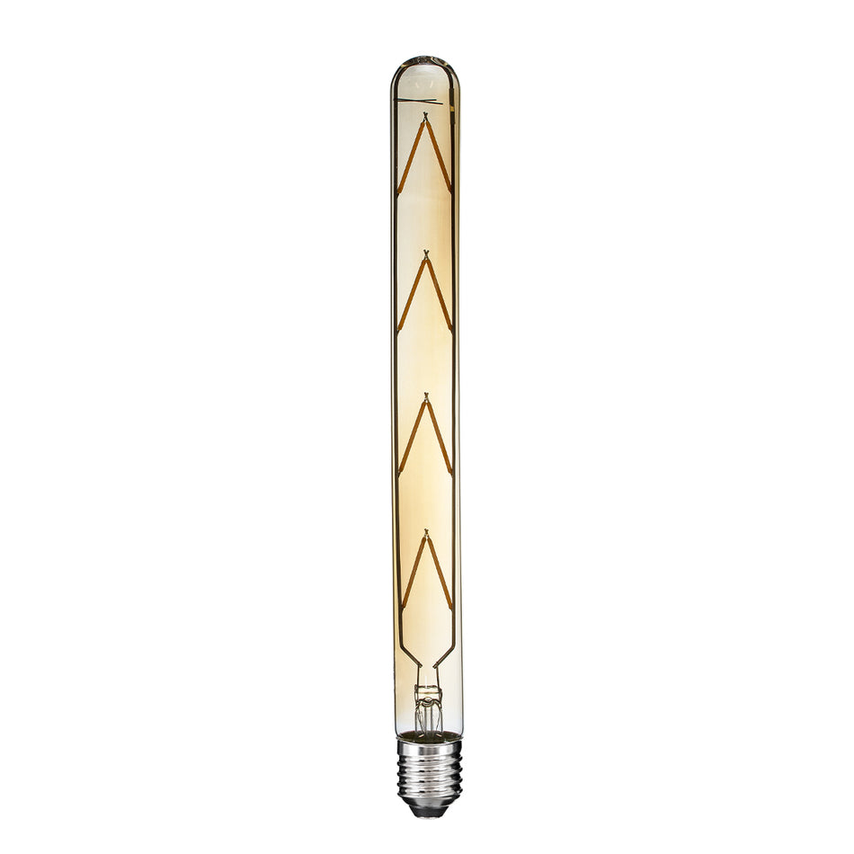 GLOBOSTAR® TUBIS 99050 Λάμπα Σωλήνας E27 T30 LED 8W 720lm 360° AC 220-240V IP20 Ultra Θερμό Λευκό 2200K Dimmable - Long Filament Chip - Μελί - Μ3 x Π3 x Υ30cm - 3 Χρόνια Εγγύηση