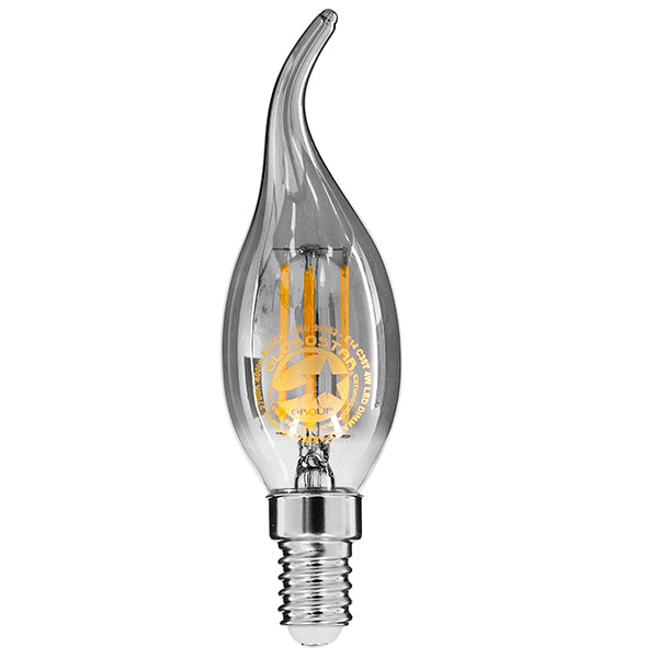 CANDLE 99062 Λάμπα Κεράκι E14 C35T LED 4W 400lm 360°  IP20 Θερμό Λευκό 2700K Dimmable - Filament Chip - Μαύρο Φιμέ - Μ3.5 x Π3.5 x Υ12cm - 3 Χρόνια Εγγύηση