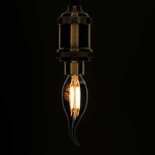 CANDLE 99062 Λάμπα Κεράκι E14 C35T LED 4W 400lm 360°  IP20 Θερμό Λευκό 2700K Dimmable - Filament Chip - Μαύρο Φιμέ - Μ3.5 x Π3.5 x Υ12cm - 3 Χρόνια Εγγύηση