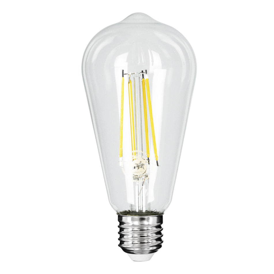 GLOBOSTAR® PEAR 99094 Λάμπα E27 ST64 LED 4W 840lm 360° AC 220-240V IP20 Φυσικό Λευκό 4500K - Long Filament Chip - Διάφανο - Μ6.4 x Π6.4 x Υ14.5cm - 3 Χρόνια Εγγύηση